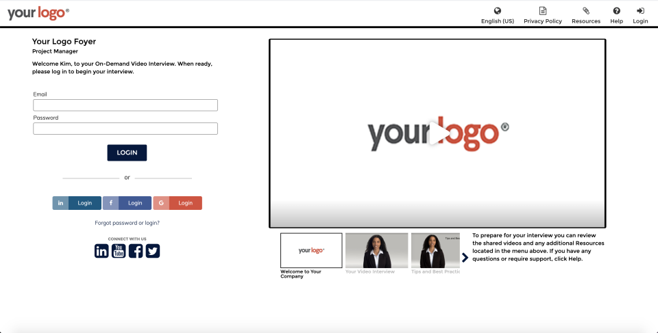screenshot of Modern Hire